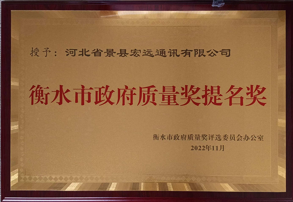 质量提名奖-衡水市